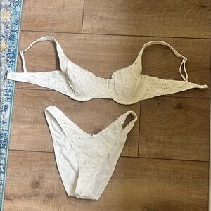 Cream Eyelet Bikini Set